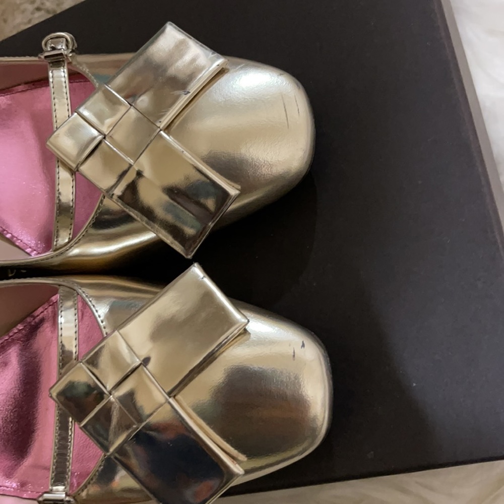 Bottega  veneta block heel pump…. Silver & gold weave block heels - Picture 5 of 9